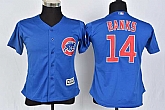 Women Chicago Cubs #14 Ernie Banks Blue New Cool Base Stitched Jersey,baseball caps,new era cap wholesale,wholesale hats